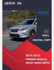 LEXUS RX 2014-2015 OWNERS MANUAL IN ENGLISH